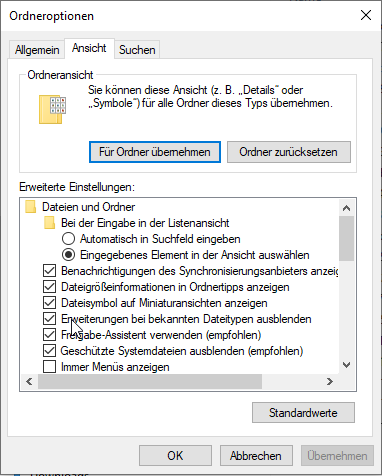 Bekannte Dateitypen in Windows wieder einblenden » beyond.lol