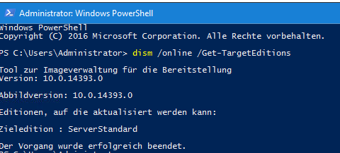 PowerShell Abfrage der Windows Version